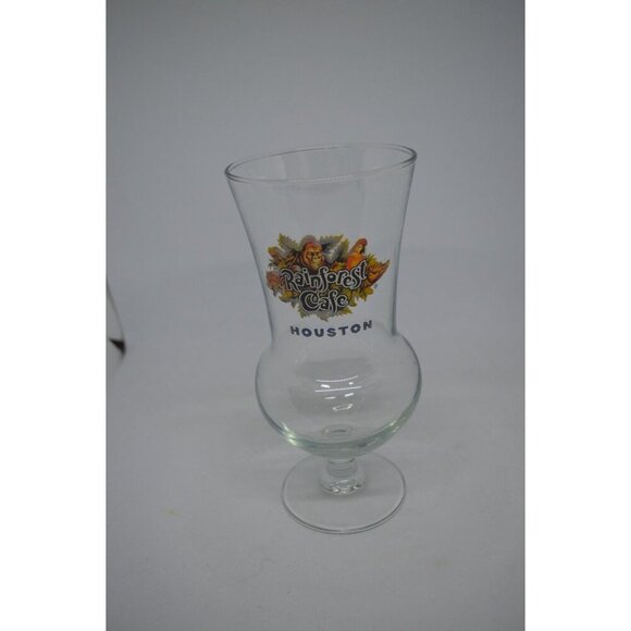 Rainforest Cafe Houston Texas Hurricane Glass 8" - Picture 2 of 5